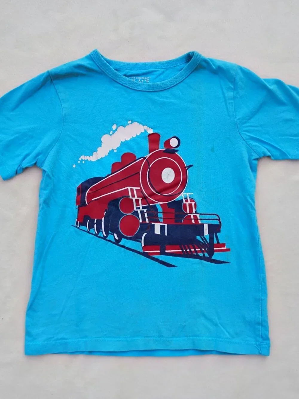 TRAIN ENGINE GRAPHIC TEE BOYS 5T THE CHILDREN'S PLACE T-SHIRT TOP BLUE RED SHIRT